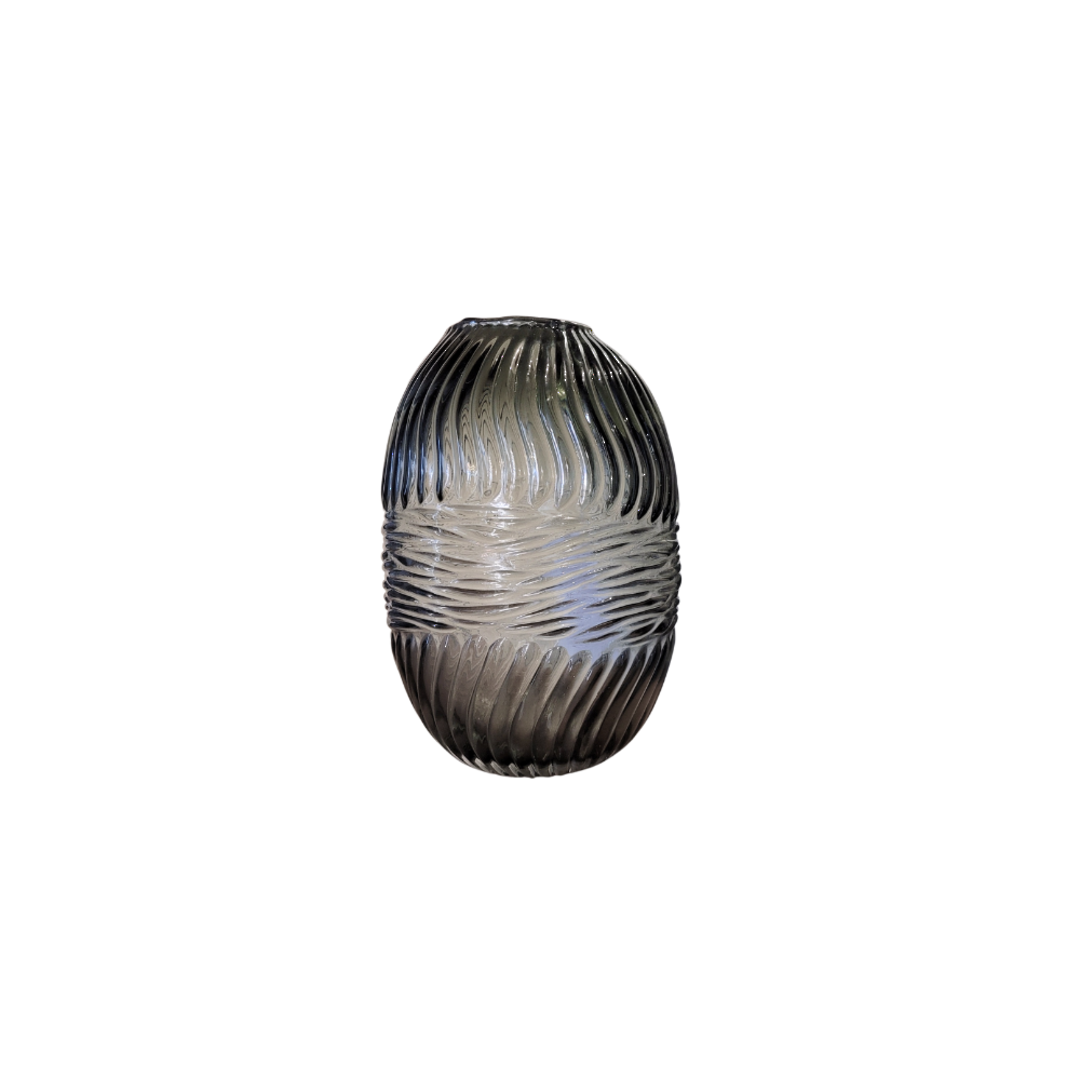 Swirl Glass Vase - Smoke 20cm image 0